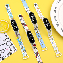 新款高颜值印花LED防水卡通学生党小孩看时间彩印可爱电子手表女