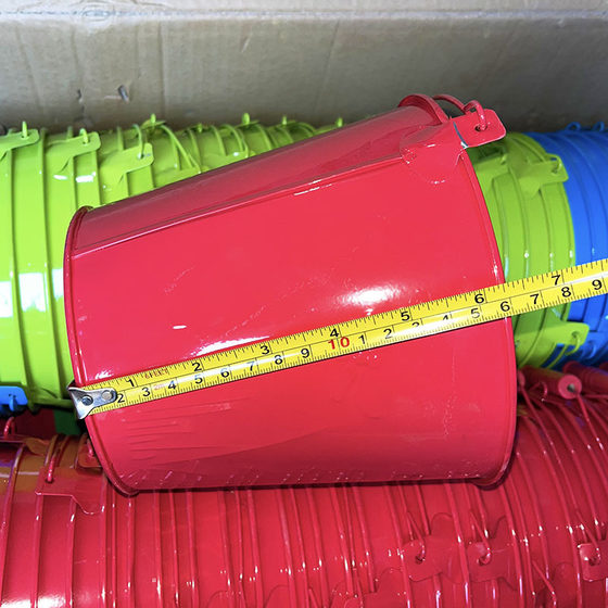 Children's Water Play Toy Beach Iron Bucket Thickened Bucket Watertight Tin Bucket Outdoor Sand Digging Tool