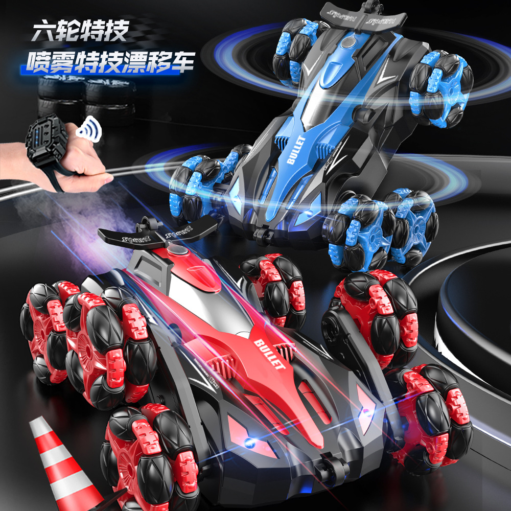 Transfronterizo de seis ruedas de control remoto del coche gesto inducción deriva truco vehículo todoterreno Música control remoto inalámbrico niño juguete