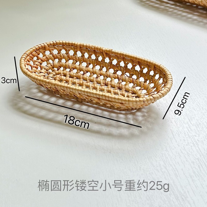 Vietnam de caña trenzada bandeja de fruta cesta trenzada cesta de comida pan