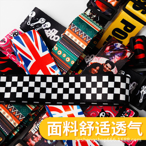 Guitar strap cordon 41/38 inch folk guitar with heat transfer polyester guitar ethnic style personality style guitar strap