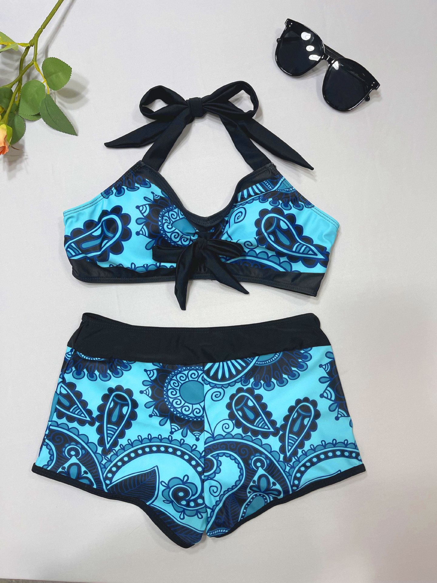 Women's Multicolor 2 Pieces Set Bikinis Swimwear display picture 3