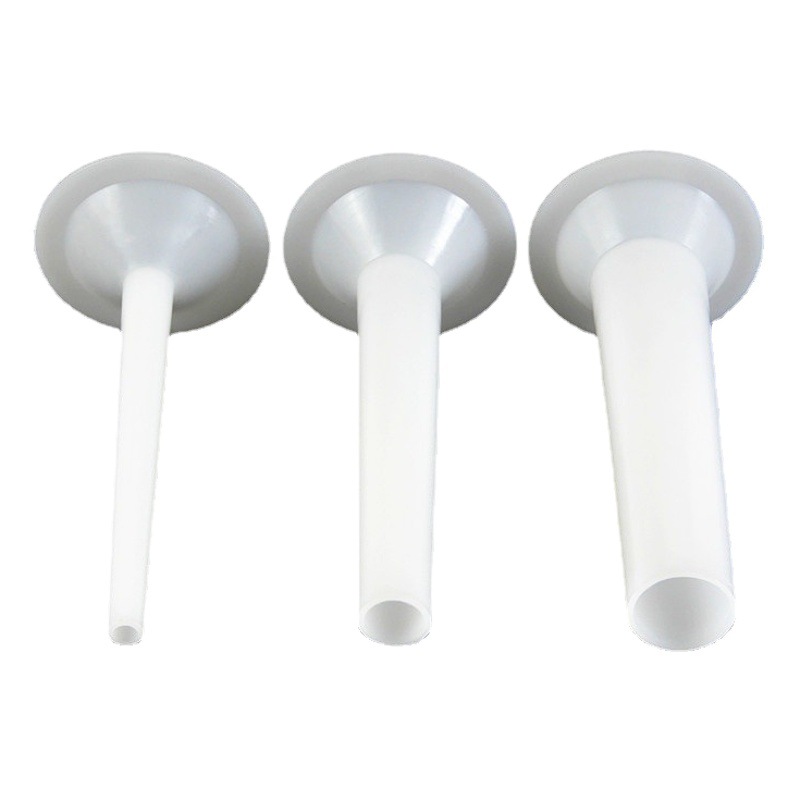 No. 5 alargado de tres piezas salchicha embudo de salchicha de acero inoxidable tubo de salchicha de plástico dispensador de salchicha