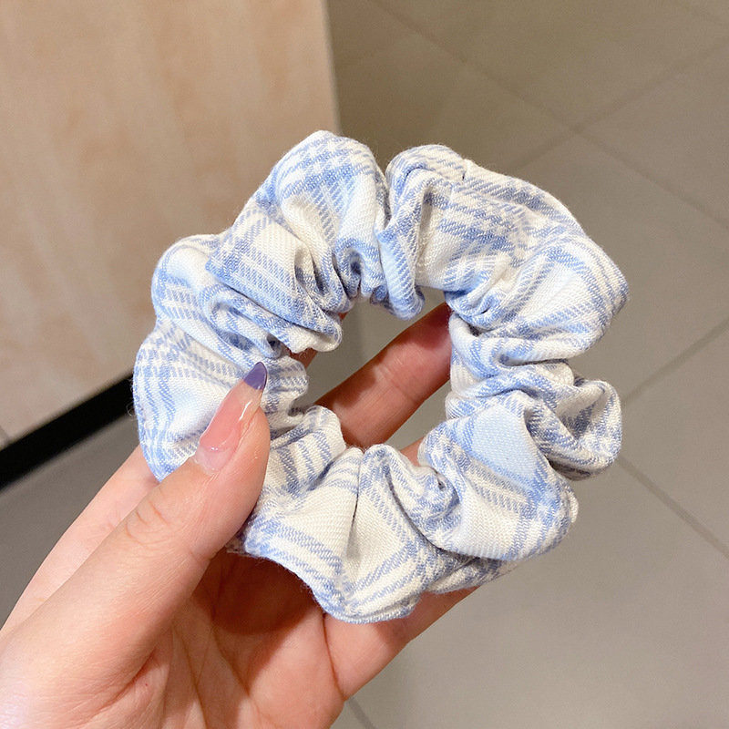 韩系春夏蝴蝶结大肠发圈女款蕾丝碎花头绳粉色方巾大号发饰|undefined