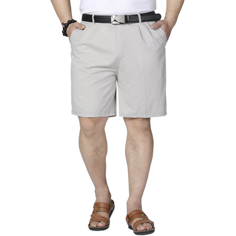 Pantalones cortos de mediana edad y ancianos Pantalones de cinco puntos de algodón de verano para hombres Pantalones sueltos para papá Pantalones delgados casuales para hombres Pantalones para hombres