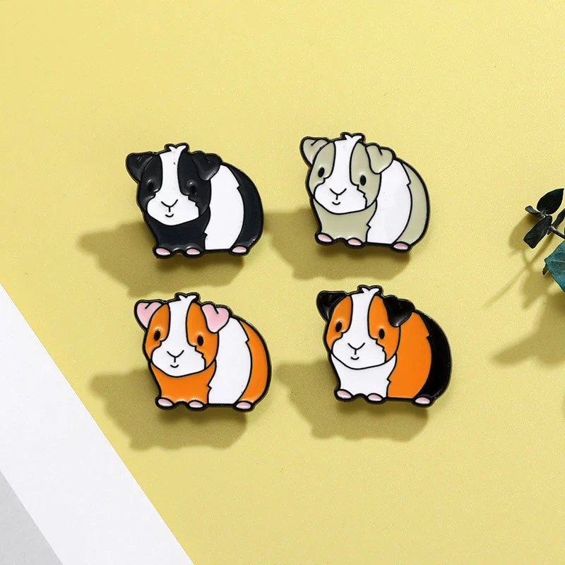 Cute cartoon badge with animals, protective underware, brace, brooch, accessory
