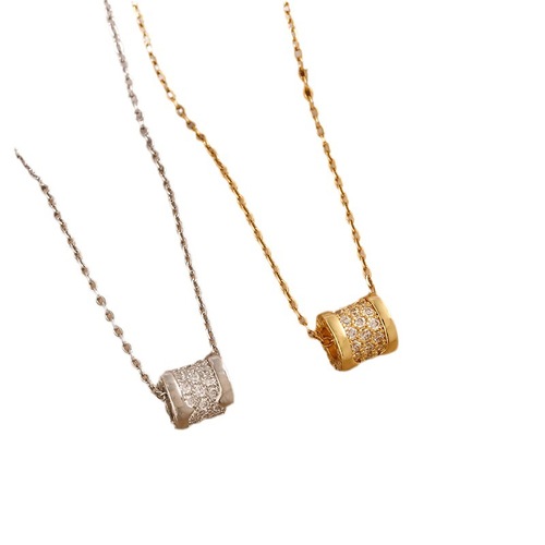 Hollywood Star Mini Waist Zircon Geometric Independent Luxury New Design Earrings Titanium Steel Necklace for Women