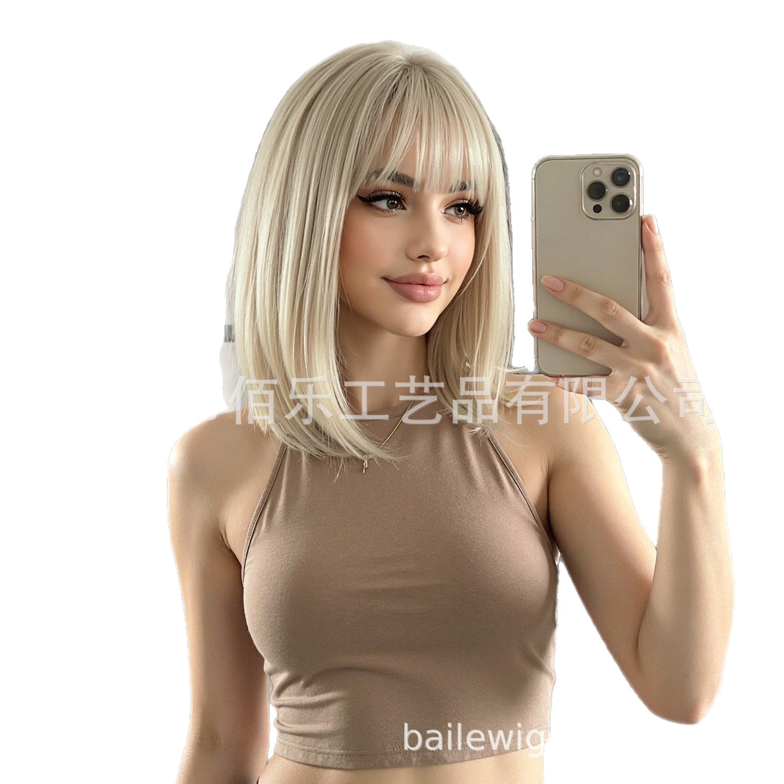 pelucas de cabello de mujer cabello de cabello corto Xuchang fábrica transfronteriza al por mayor en stock