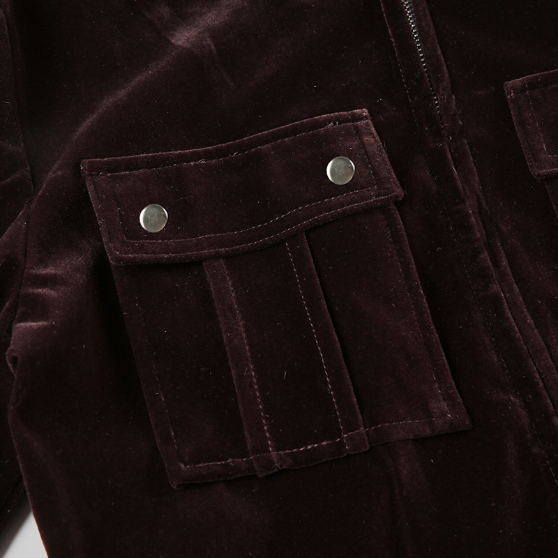 Women Fur Stitching Hooded Zip Cardigan Pocket Design Jacket Autumn Winter Solid Color Sexy Velvet Coat