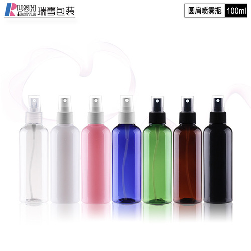 100ml Round Shoulder PET Plastic Spray Bottle for Cosmetic Lotion Refill Small Capacity Portable Beauty Makeup Bottle