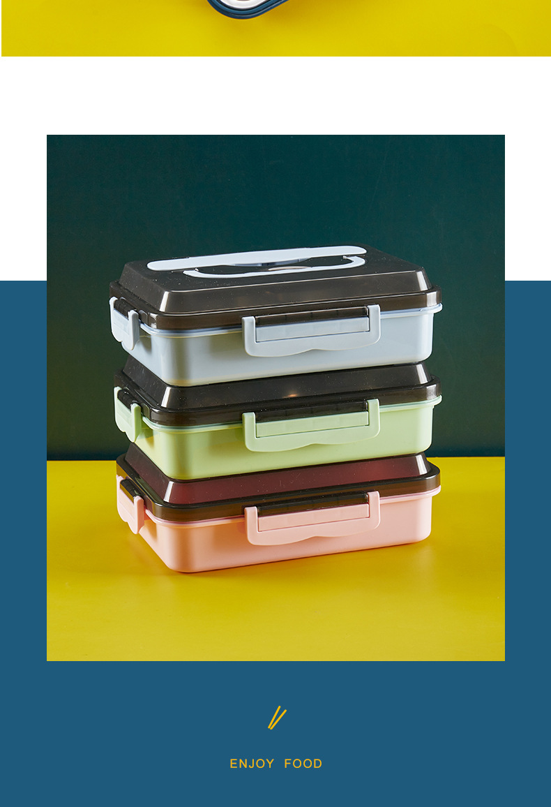 304 caja de almuerzo de acero inoxidable caja de almuerzo aislado estudiante cantina compartimento portátil separado Oficina trabajador lonchera traje