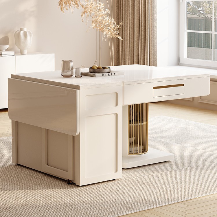 Mesa de mahjong, mesa de té, mesa de comedor de tablero de roca plegable, combinación de mesa y silla, todo en uno, hogar moderno y simple, apartamento pequeño, nuevo