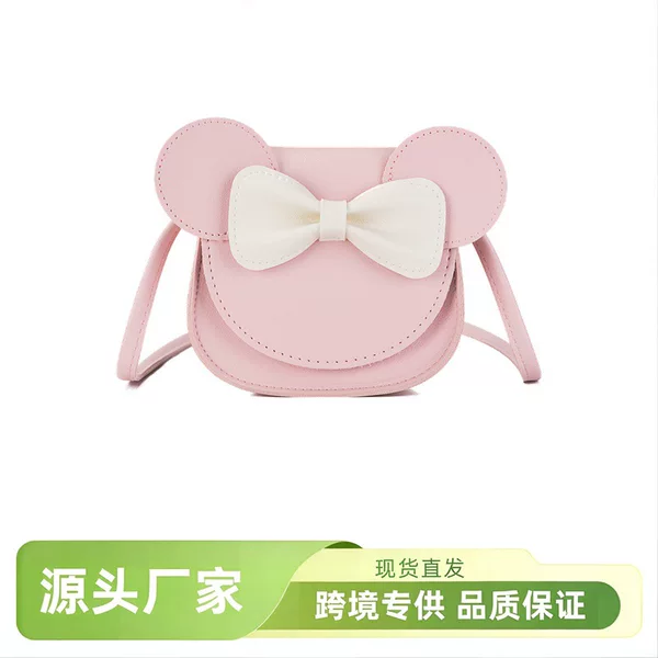 Korean Style Kidsren's Bag for Girls 2026 New Pink Bow Single Shoulder Mini Crossbody Bag Bow Shoulder Bag