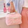 Organizer bag for traveling, handheld capacious linen bag, cute box