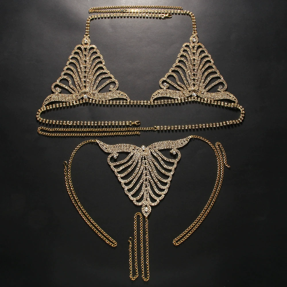Пер Cross-border горя hot bikini sexy body chain European and American nightclub sex rhinestone chest chain female accessories body chain