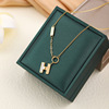 Fashionable universal necklace stainless steel, chain for key bag , accessory, European style, simple and elegant design, does not fade