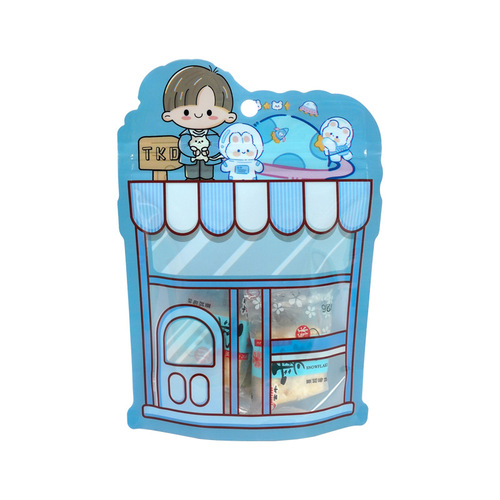 Factory direct sales cute cartoon gift bags biscuits candy packaging bags snack bags ziplock bags repackaging sealed bags