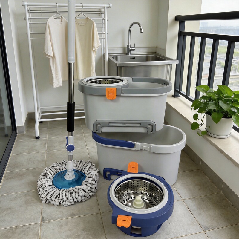 Foreign Trade Stainless Steel Floating Square Mop, Magic Mop with Hand-Pressed Rotating Mop Bucket and Mop Handle Set Foreign Trade Stainless Steel Floating Square Mop, Magic Mop with Hand-Pressed Rotating Mop Bucket and Mop Handle Set