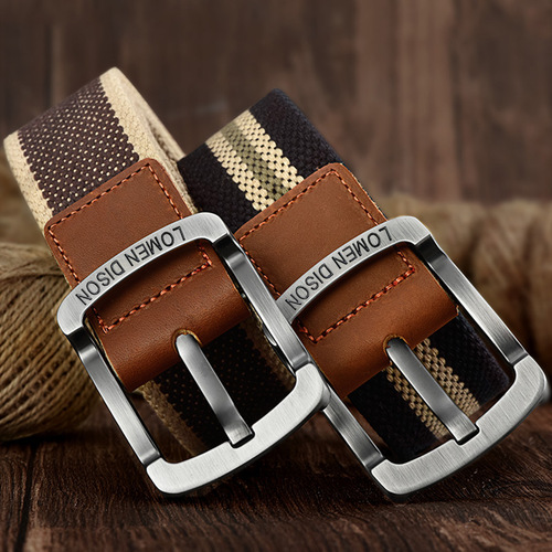 Zipper Canvas Belt for Men and Women, Student and Youth, Korean Style Pants Belt, Casual and Business Fabric Belt