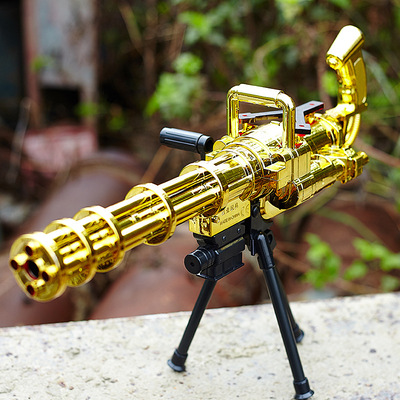 gold Gatlin Heavy machine guns children toy gun Bursts simulation pineapple m249 Machine Gun Boy