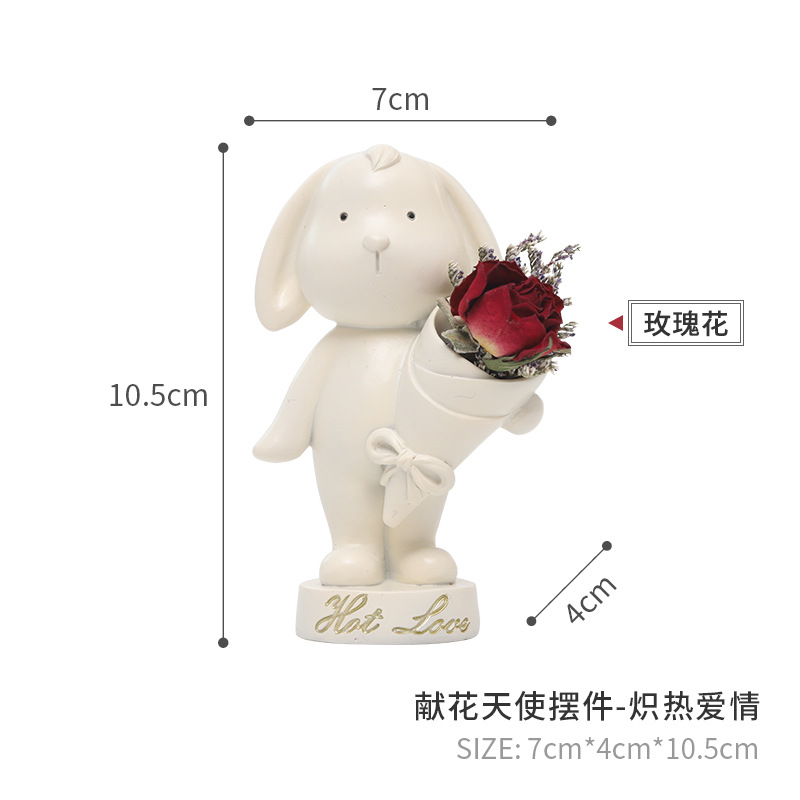 Tượng thiên thần tặng hoa resin phong cách Zakka, phụ kiện chậu cây, tiểu cảnh và sân vườn (RG-264)