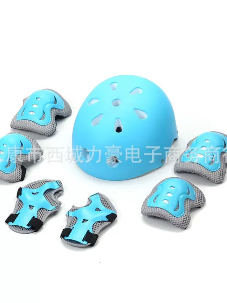 Cross-Border Wholesale Children's Roller Skating Protective Gear Anti-Fall Complete Set of Children's Mountain Bike Helmets Riding Skateboard Protective Gear