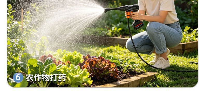 Wireless Brushless High-Pressure Car Wash Water Gun, Household Lithium Battery Powered Portable Self-Priming High-Pressure Car Washer