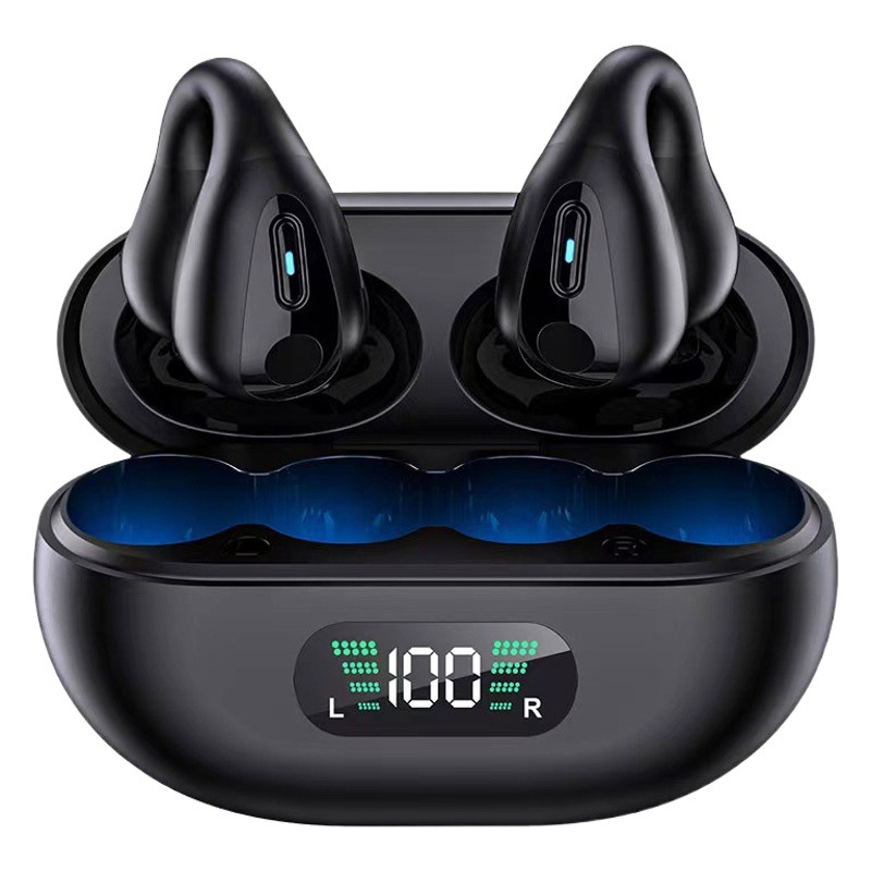 Douyin mismo clip de traducción de IA auricular de conducción de aire Bluetooth tipo oreja batería de larga duración pantalla digital YYK-Q80 de potencia