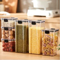Пищевой герметичный стеклянный контейнер-банка для хранения, квадратная банка для закусок с крышкой, банка для хранения круп, влагозащита и сохранение свежести