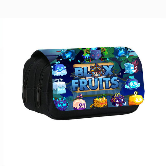 ROBLOX blox fruits printed double-layer pencil case devil fruit children's pencil stationery box for primary and secondary school students