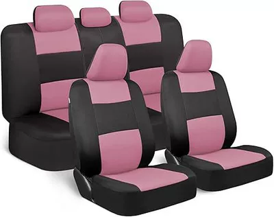 Car Seat Cover Cross-Border European | Universal seat cover - pink-9-piece-set-complete-set-of-five-seats