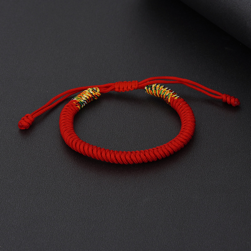 Fashionable Chinese Style Dragon Boat Festival Colorful Rope, Diamond Knot Zodiac Year Red Rope Bracelet for Men and Women, Good Luck Handmade Weaving