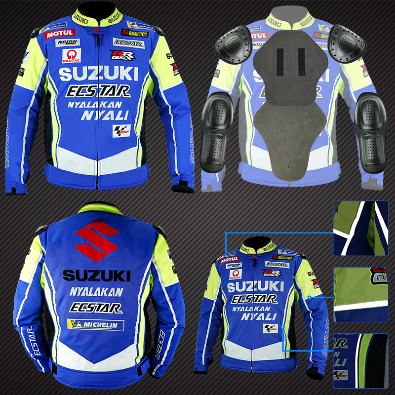 Windproof Warm Motorcycle Suit Men's Motorcycle Racing Suit Riding Protection Anti-fall Suit Knight Equipment Four Seasons Universal