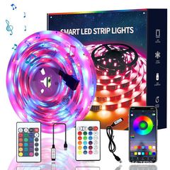 5V灯带套装2835红绿蓝七彩变色APP音乐律动拾音氛围灯条 30灯/米