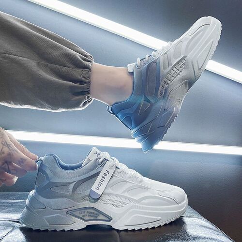 Dad's shoes for men  spring new gradient running sneakers trendy casual shoes students breathable shoes for men