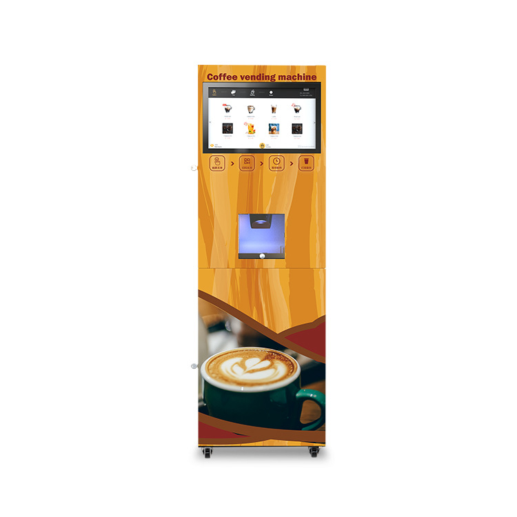 Máquina expendedora de café vertical comercial grande, máquina de café instantáneo, máquina de bebidas de café con leche y té, multifunción image 4