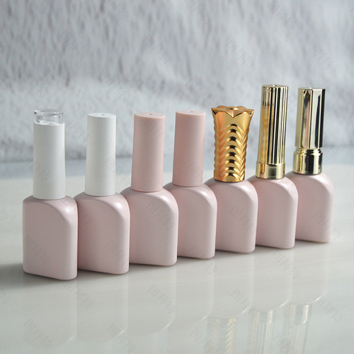 Source factory pink nail polish glass bottle nail polish bottle empty bottle nail polish packaging material new bottle