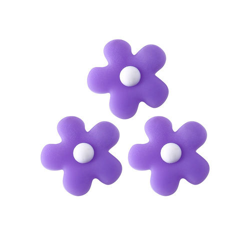 Cute flower PVC soft patch DIY keychain pendant accessories children's hairpin hair ring bookmark patch material