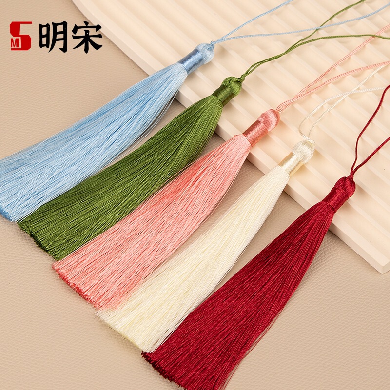 12cm Closed Tassel Pendant Chinese Style Fan Pendant Bookmark Tassel Long Tassel Pendant Lantern Hanging Decoration Tassel