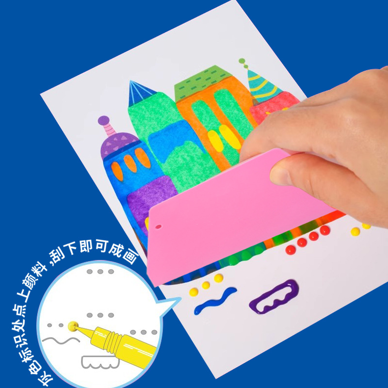 Arco iris punteado rasca y rasca diy marcador divertido para niños pintura de graffiti de color con pintura rasca y rasca a mano