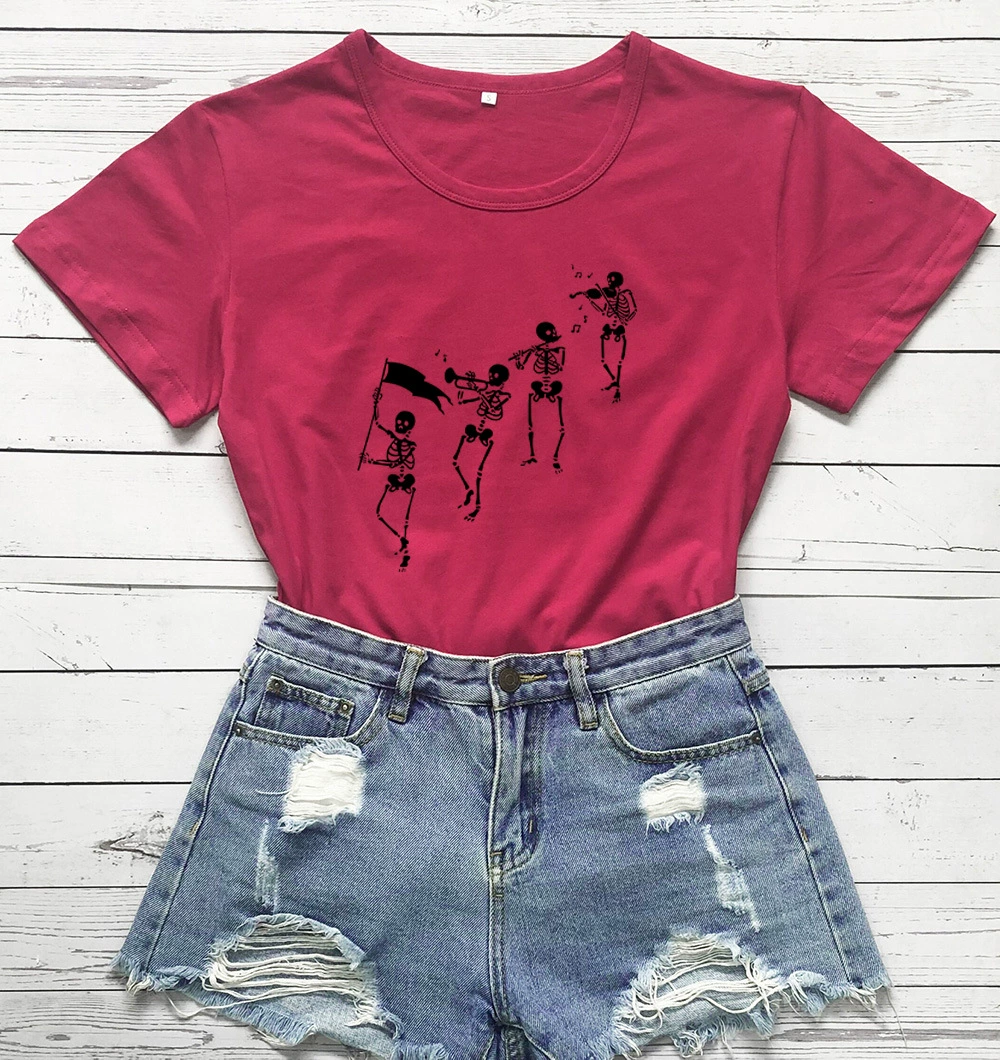 Череп Man Band Футболка Новая мода с коротким рукавом с буквенным принтом