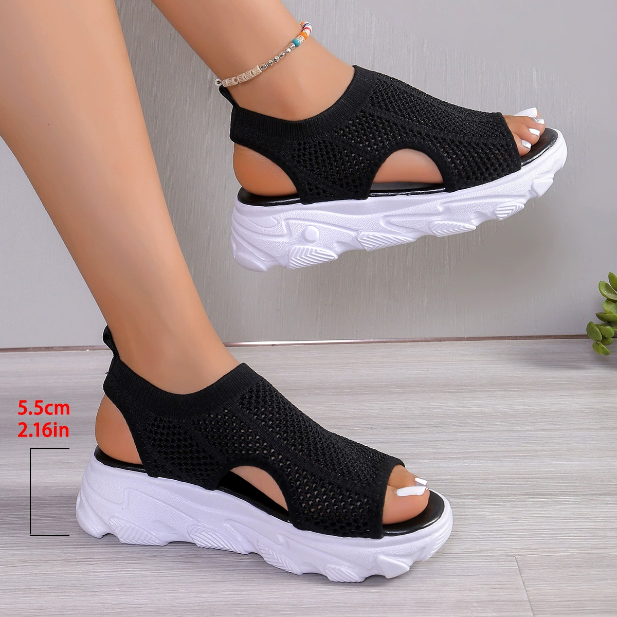 Летающие ткацкие спортивные сандалии женский 2024 летний корейский