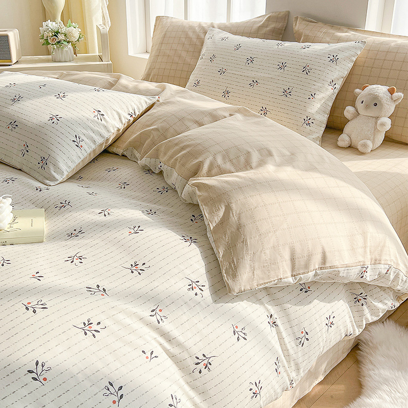 Cubierta de edredón de algodón de dibujos animados para estudiantes de una sola pieza de algodón puro 150x200x230 cubierta de edredón dormitorio individual 1.5 pieza de cuatro piezas