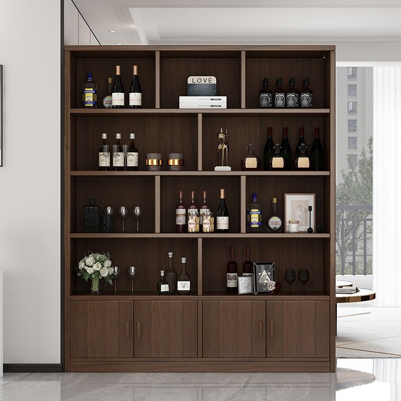 Wine Rack Solid Wood Bookcase Floor-Standing Storage Rack Multi-Layer Living Room Wall Cabinet Storage Cabinet Student Home Display Wine Cabinet