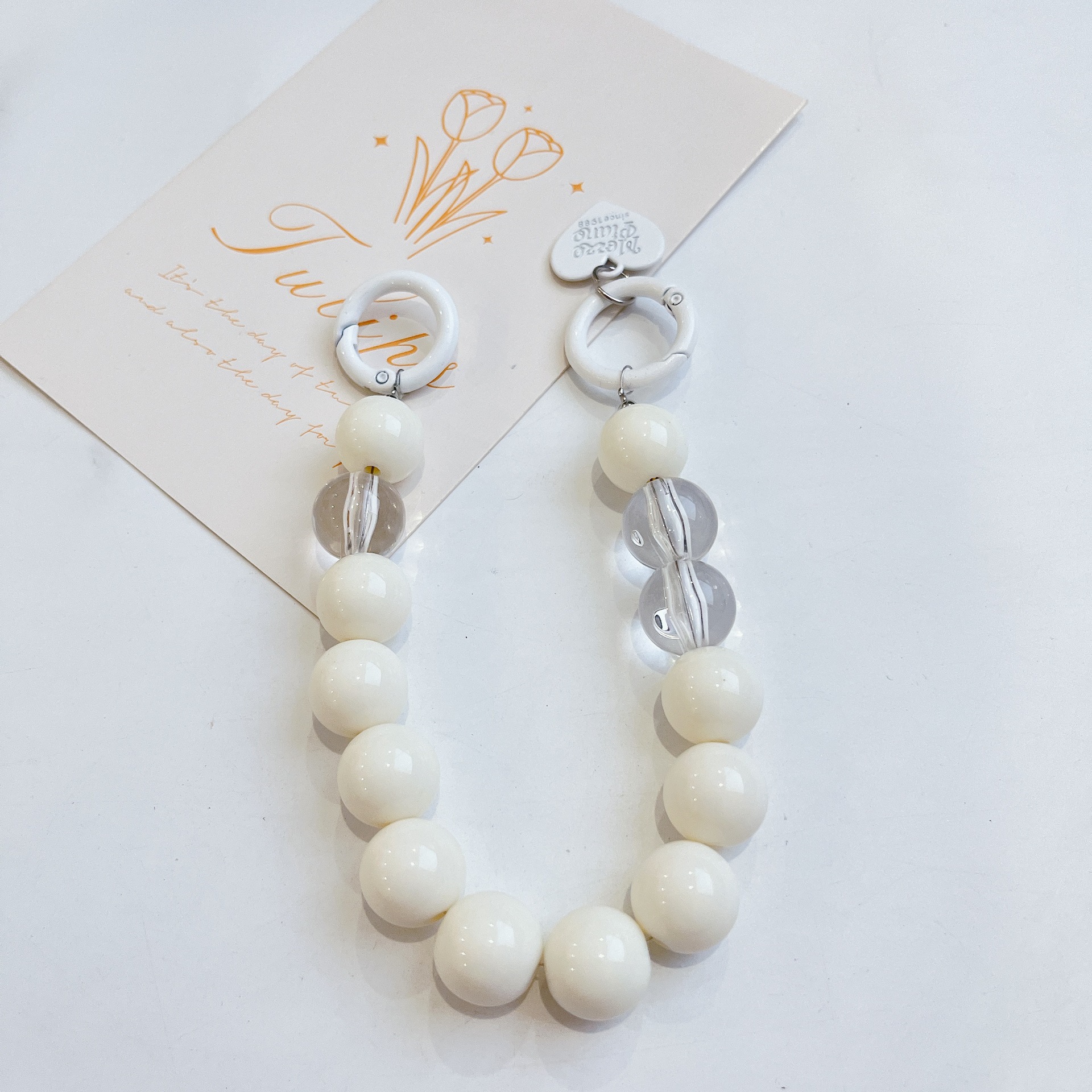 Japón y Corea del Sur color ins hecho a mano con cuentas flor llavero cordón de muñeca macaron color pétalo cordón de teléfono móvil en stock