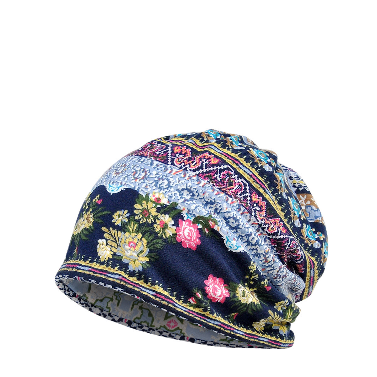 Unisex Basic Retro Flower Printing Eaveless Sleeve Cap display picture 2