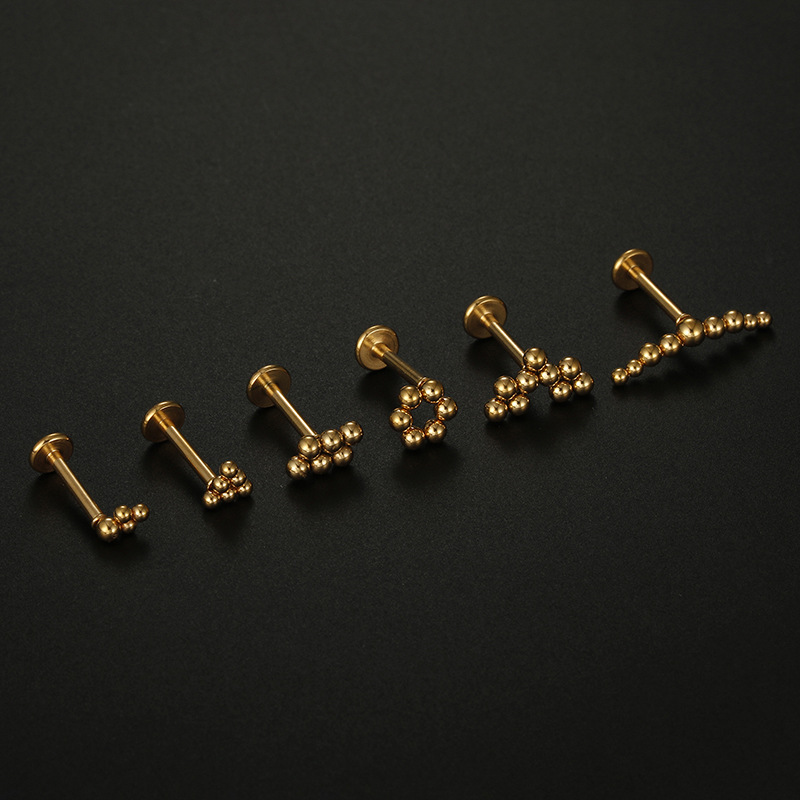 Fashion Solid Color Stainless Steel Plating lip stud 1 Piece