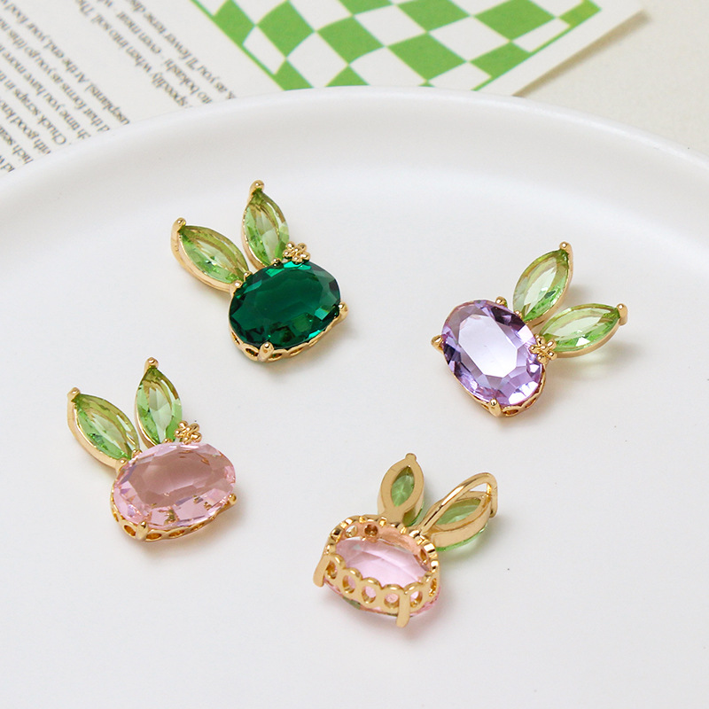 4g Weight Pendant Jewelry Making Type DIY Ornament Accessories Classification 1 Piece Quantity Copper Material Rabbit, Carrot Pattern All Seasons Season Plating Design Cartoon Style Style 1 Piece Copper Rabbit Carrot Pendant 2