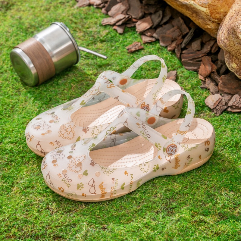 Veblen Croc Shoes Women's Sweet Fashion Sandals Summer Outerwear Baotou Slippers Seaside Beach Shoes Cross-Border Hot Style