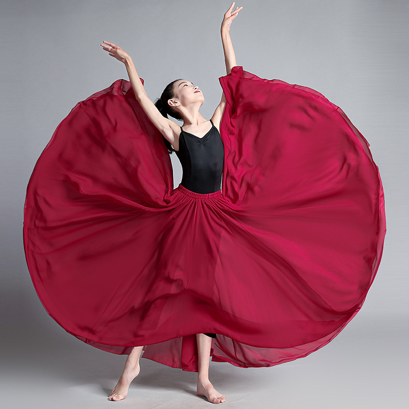 Classical dance big skirt performance clothing dresses double -layer…